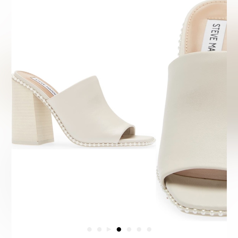 Steve Madden White Pearl Lined Mules